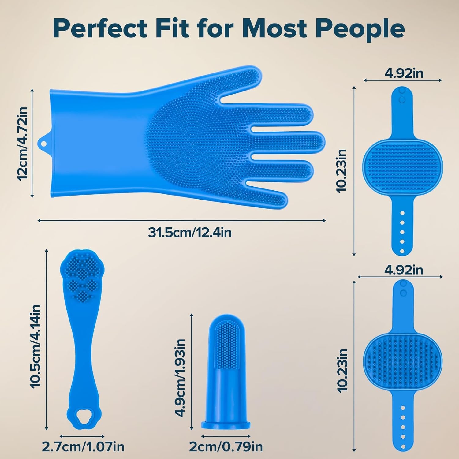 6PCS Pet Grooming Kit | Dog Washing Gloves | Dog Bath Brush | Dog Toothbrush Fin