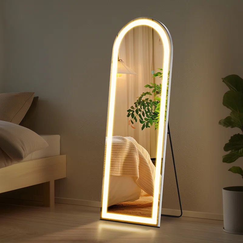 Led Full Body Mirror Arched Wall Mounted Free Standing Leaning