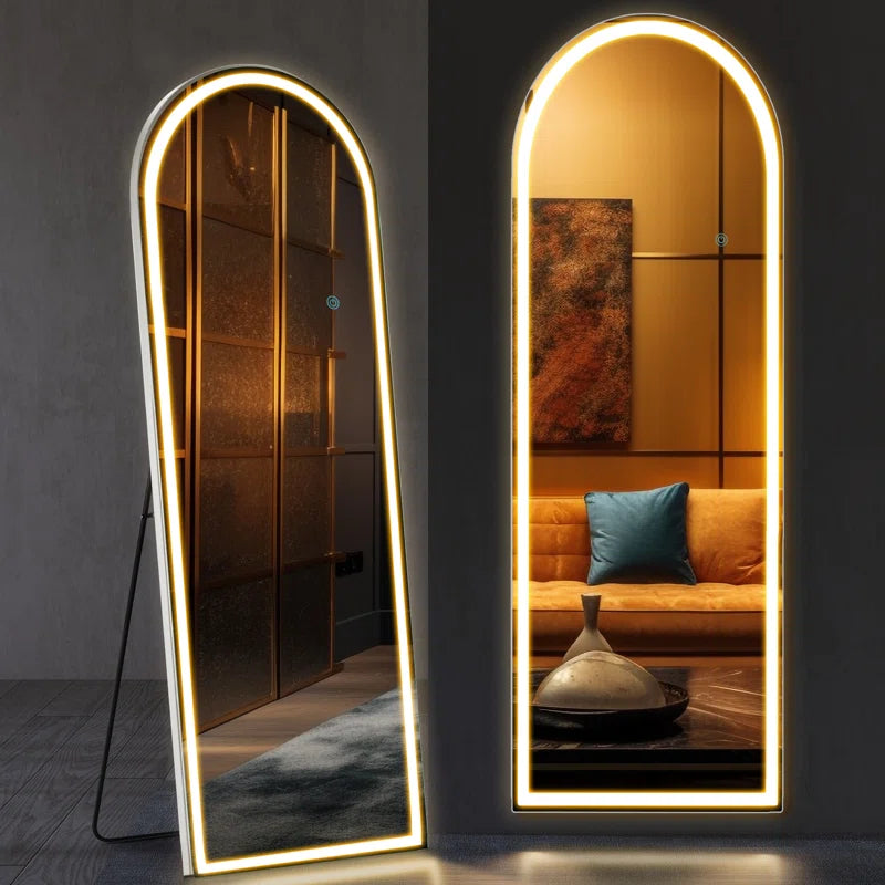 Led Full Body Mirror Arched Wall Mounted Free Standing Leaning