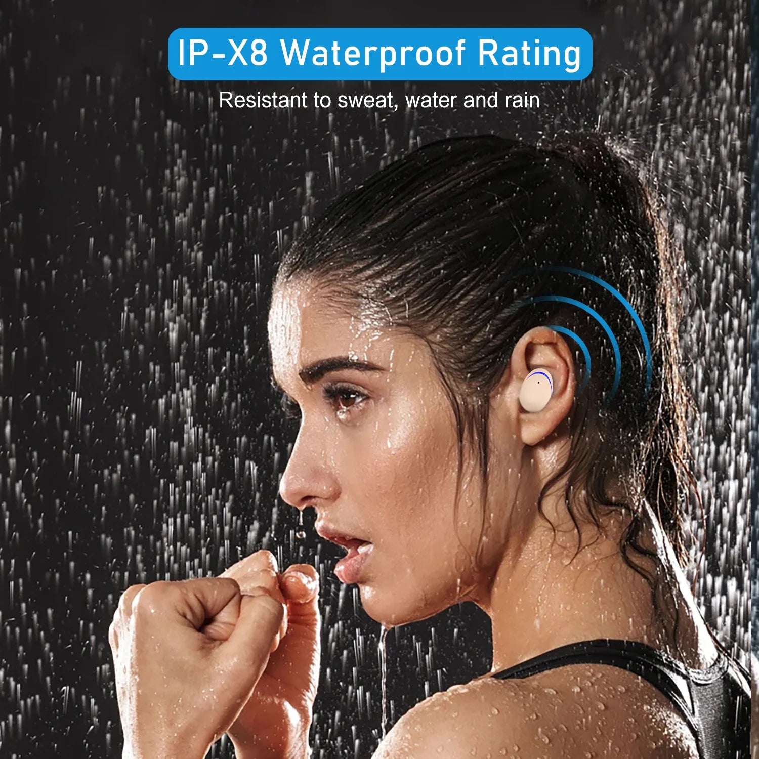 Wireless Earbuds, Bluetooth 5.0 Headphones IPX8 Waterproof, High-Fidelity Stereo Sound Quality, Built-In Mic LED Charging Case & 21 Hours Playtime, for Phones Laptops Gym, Brown