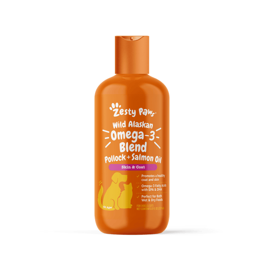 Wild Alaskan Omega-3 Blend Pollock + Salmon Oil for Dogs & Cats, to Promote Soft Skin & Shiny Coat, 8Oz