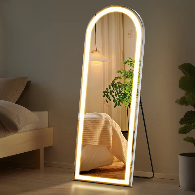 Led Full Body Mirror Arched Wall Mounted Free Standing Leaning