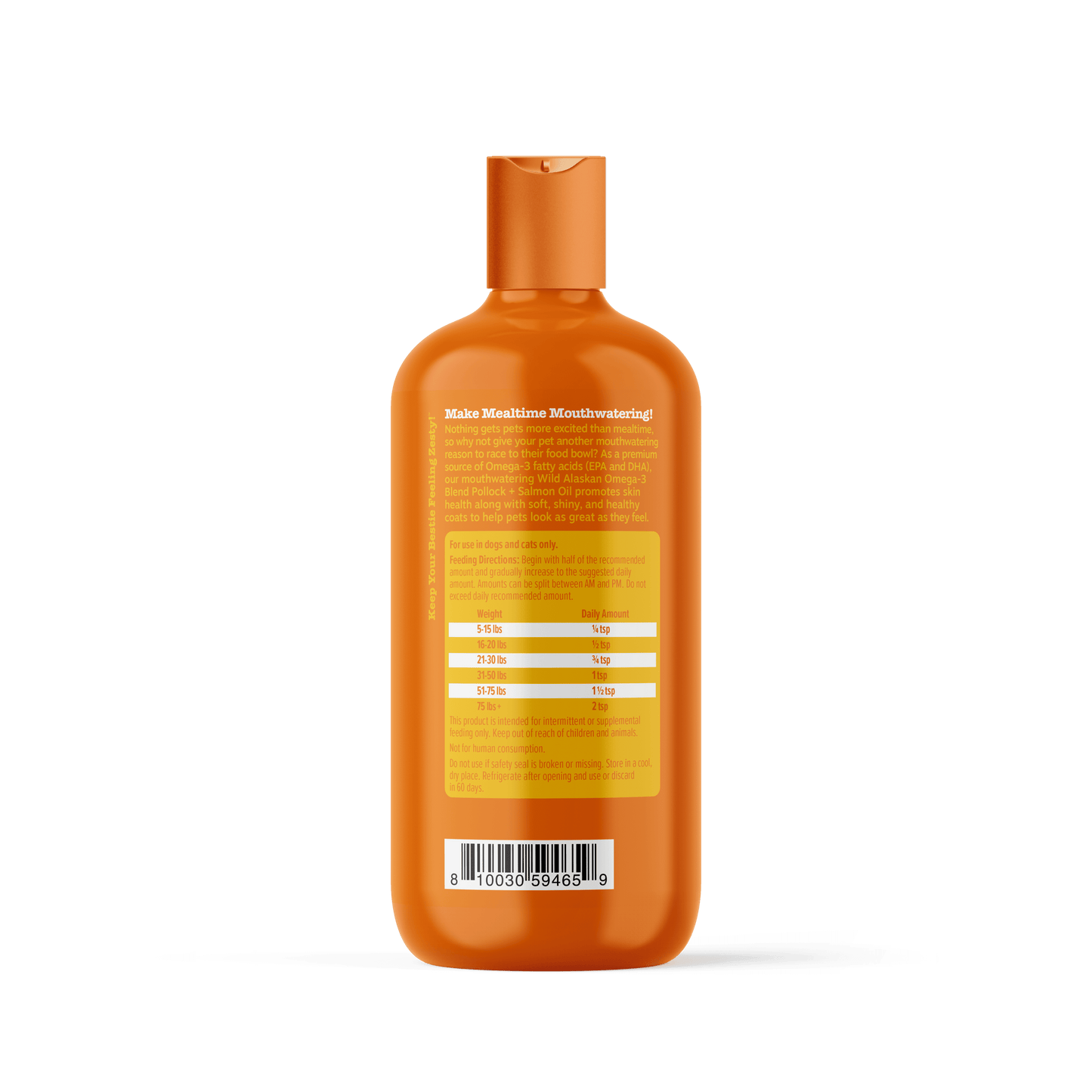 Wild Alaskan Omega-3 Blend Pollock + Salmon Oil for Dogs & Cats, Promotes a Healthy Coat & Skin, 16Oz