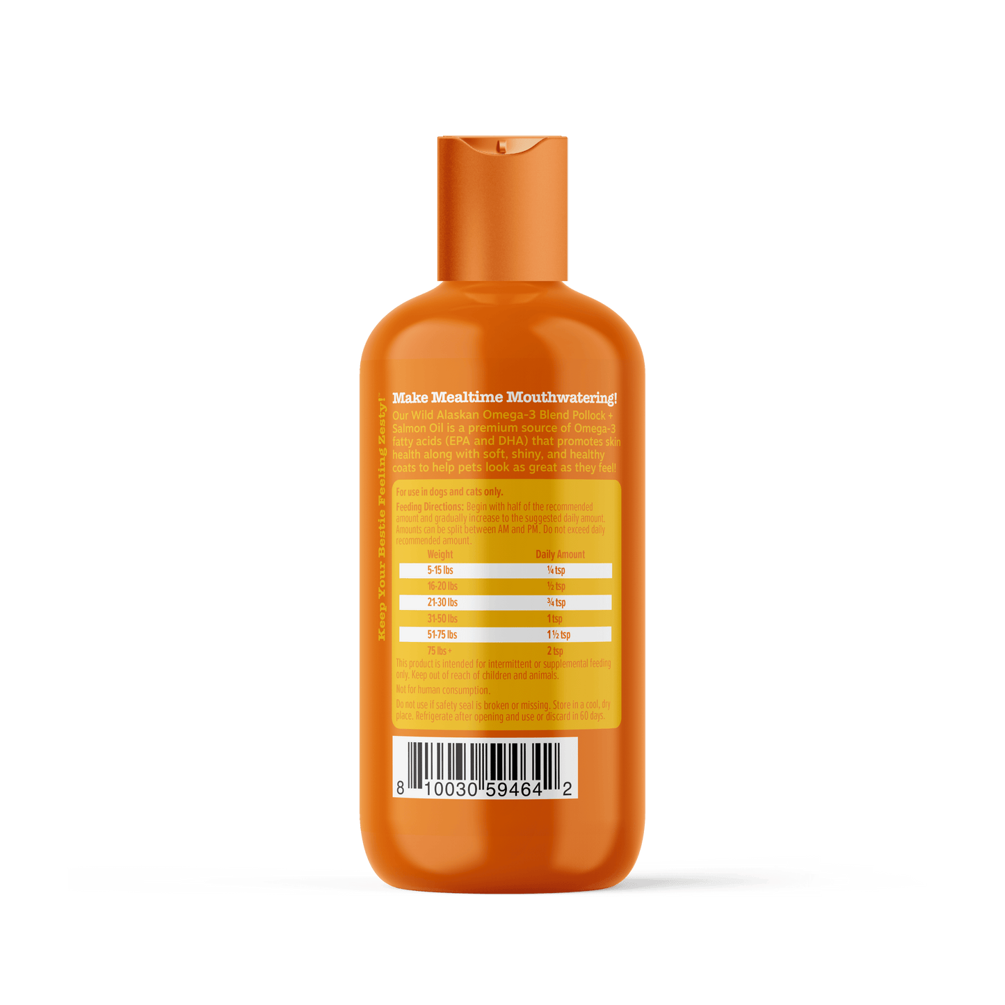 Wild Alaskan Omega-3 Blend Pollock + Salmon Oil for Dogs & Cats, to Promote Soft Skin & Shiny Coat, 8Oz
