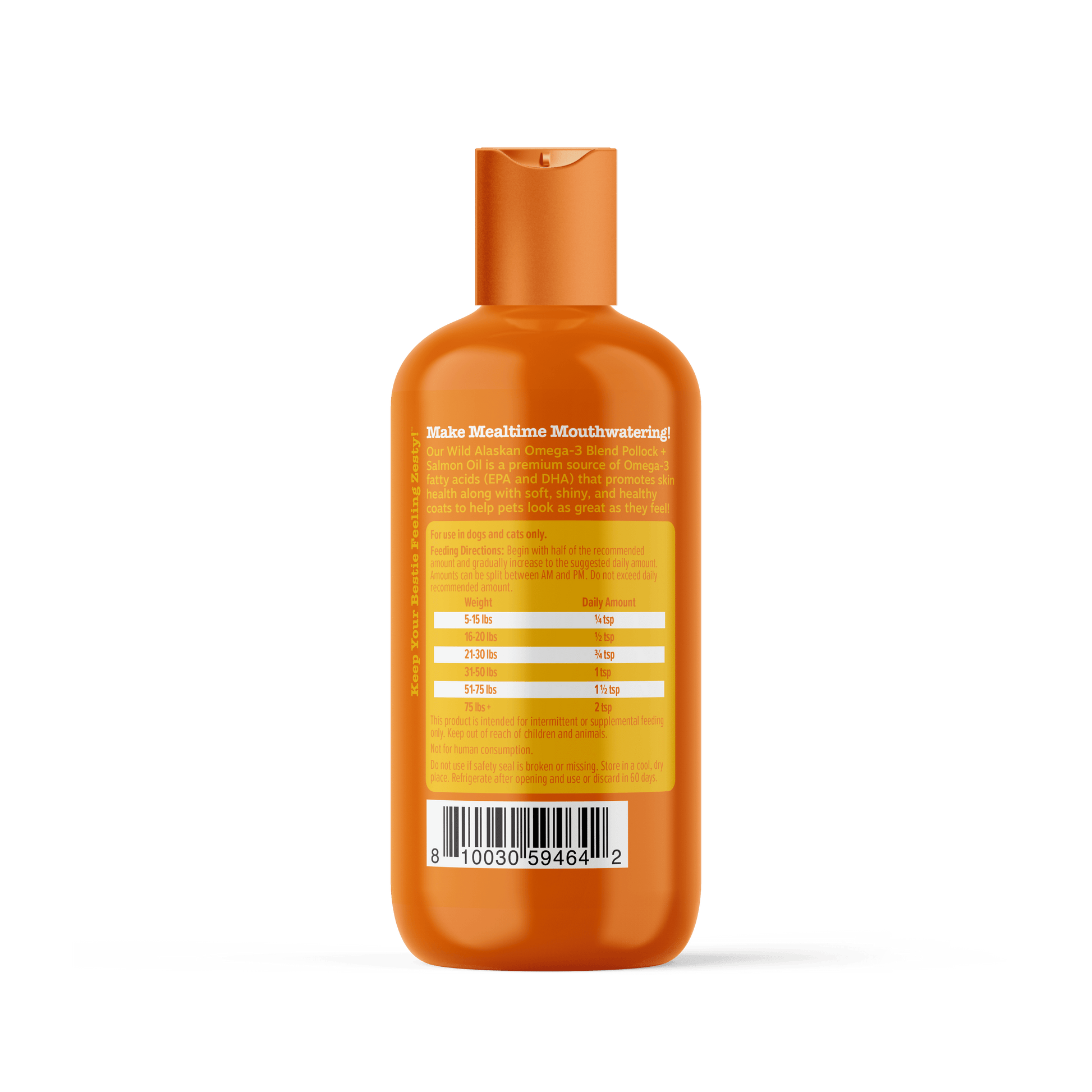 Wild Alaskan Omega-3 Blend Pollock + Salmon Oil for Dogs & Cats, to Promote Soft Skin & Shiny Coat, 8Oz