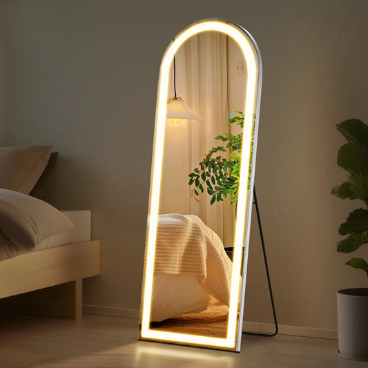 Led Full Body Mirror Arched Wall Mounted Free Standing Leaning
